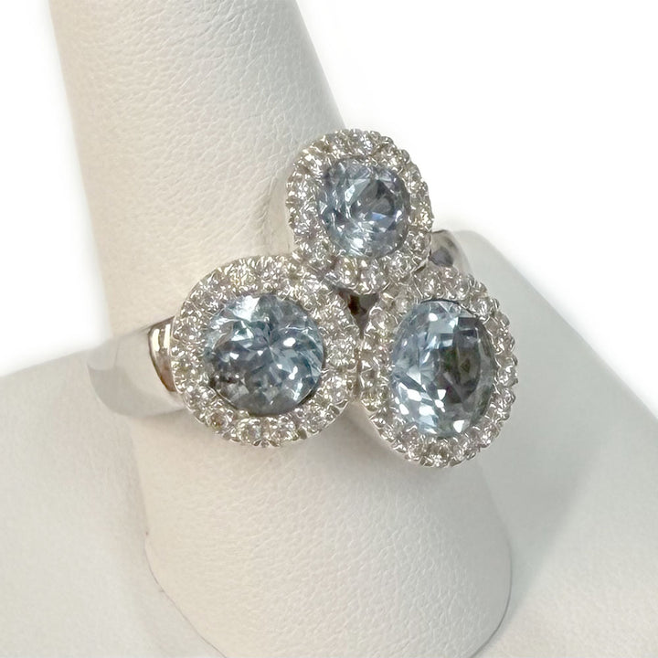 Aquamarine Diamond 14K WG Ring