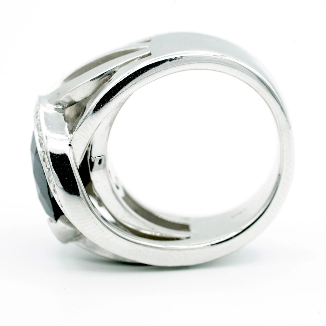 Black Diamond Colorless Diamond 14K White Gold Ring
