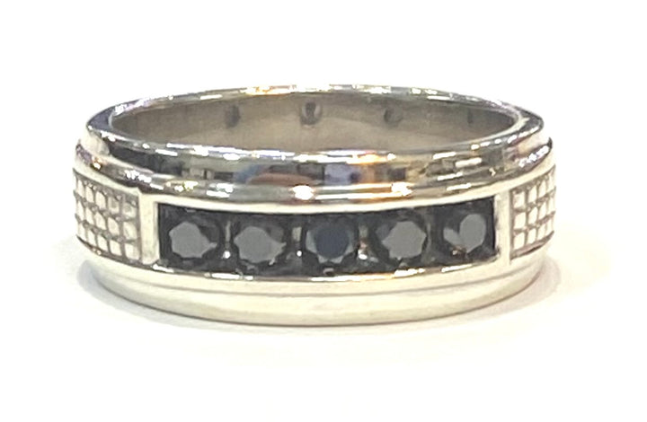 Black Diamond Sterling Silver Men’s Ring