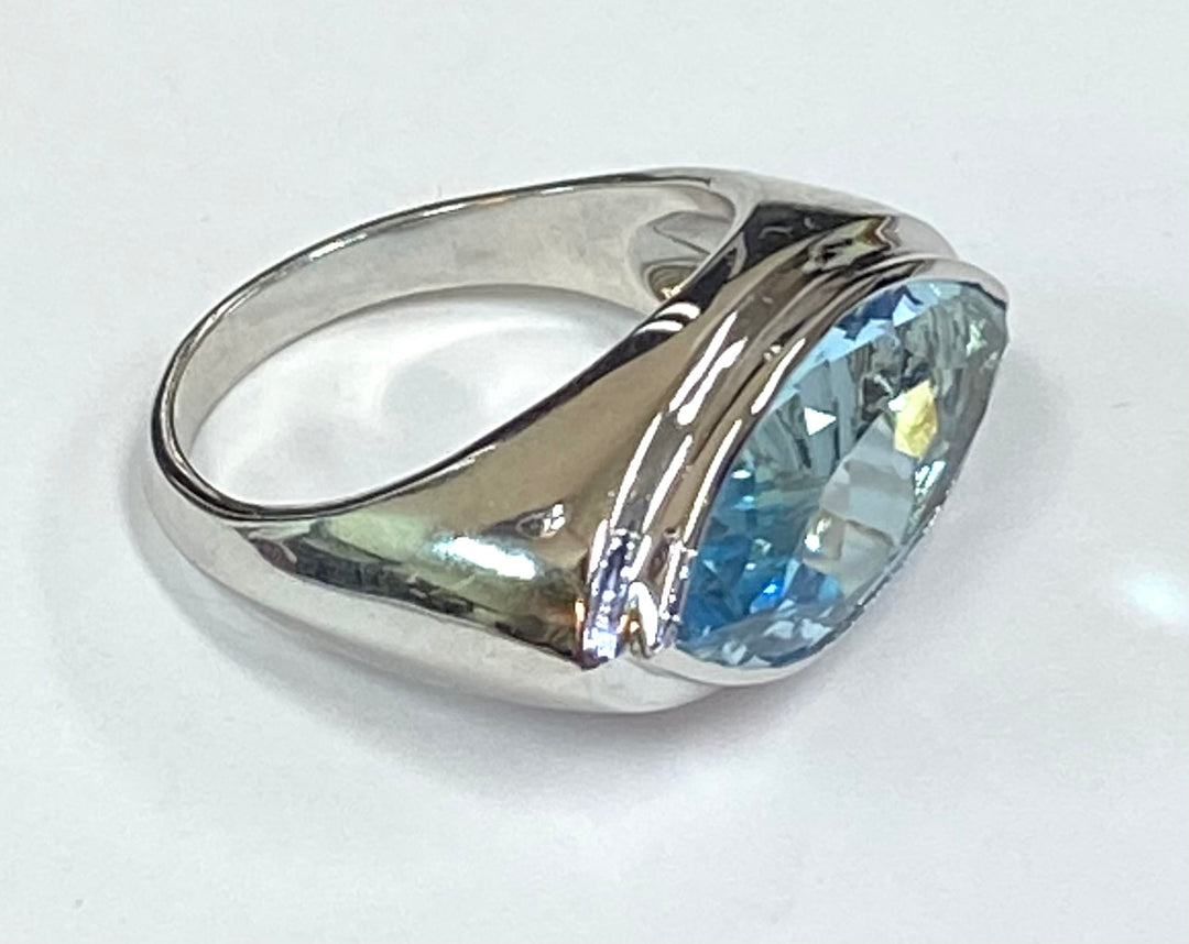 Blue Topaz 14K White Gold Ring