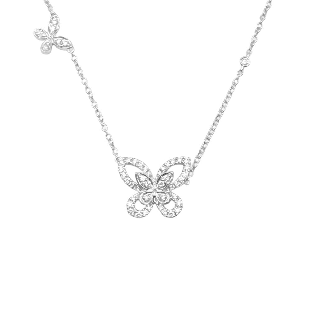 Diamond 18K WG Butterfly Design Necklace