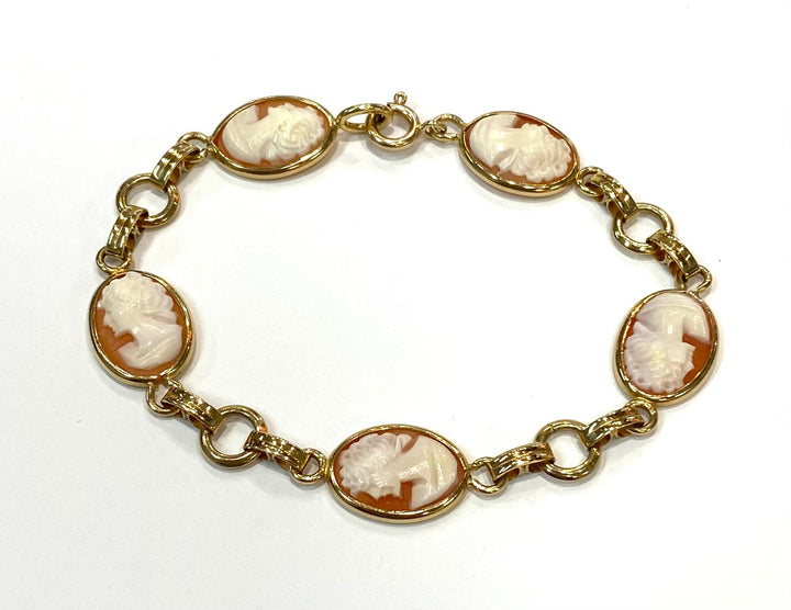 Cameo 14K Yellow Gold Vintage Bracelet