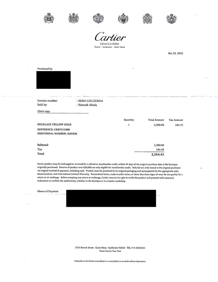 Cartier Love 18K YG Pendant & Chain