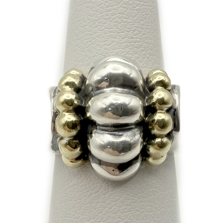 Lagos Caviar 18K YG & Sterling Silver Ring