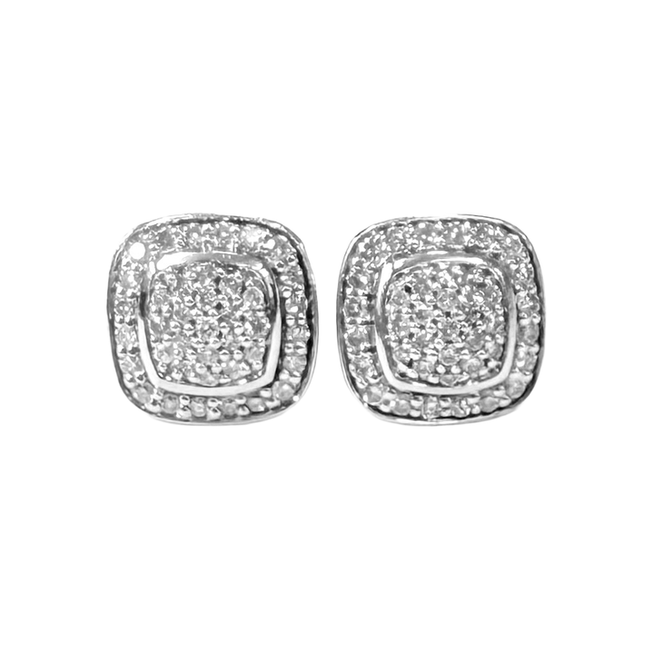 David Yurman Diamond Sterling Silver Albion Stud Earrings