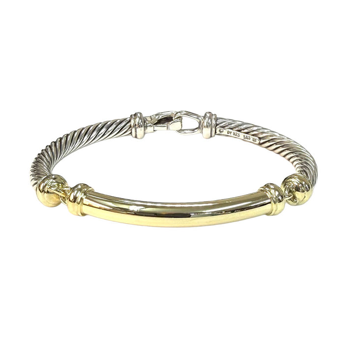 David Yurman Two Tone Metro Station Cable Bracelet