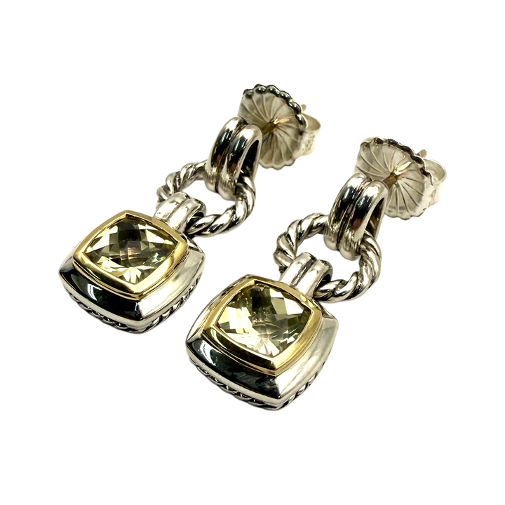 David Yurman Albion Peridot 18KYG & Sterling Silver Drop Earrings