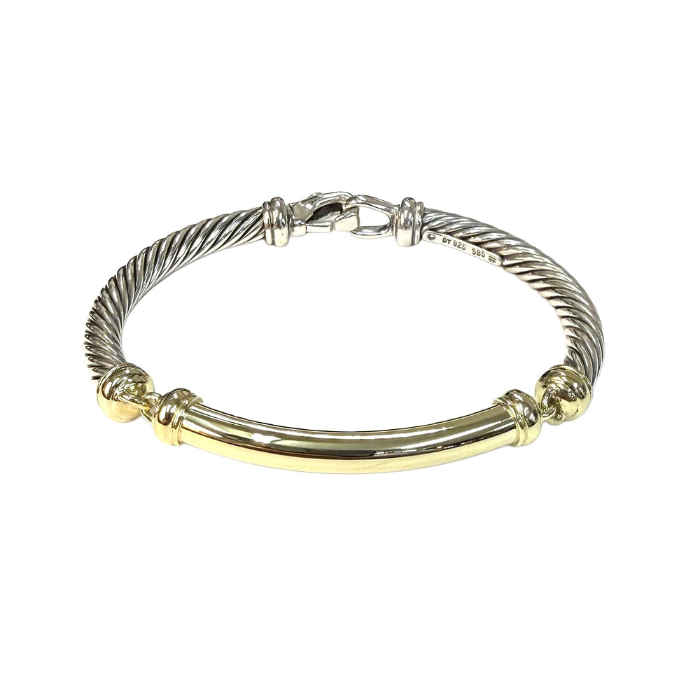 David Yurman Two Tone Metro Station Cable Bracelet
