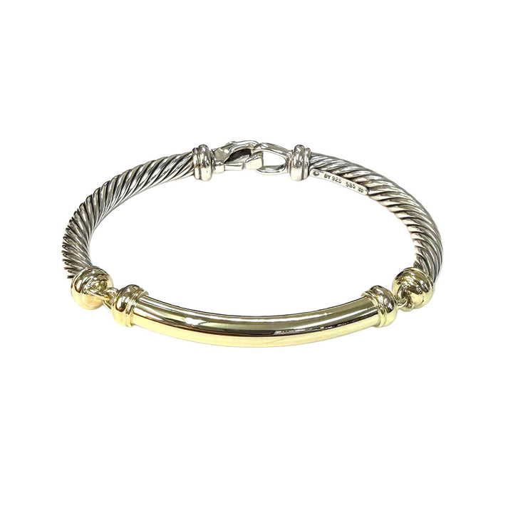 David Yurman Two Tone Metro Station Cable Bracelet