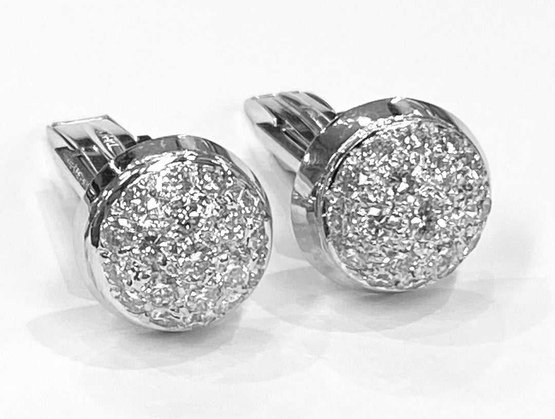 Diamond 14K White Gold Cufflinks