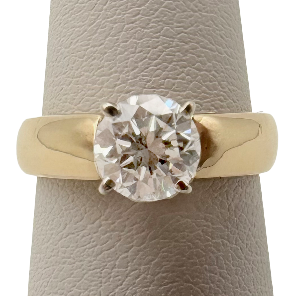 1.05 Carat RBC Diamond 14K YG Solitaire Ring