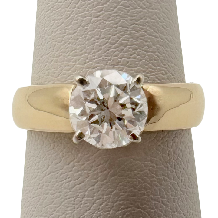 1.05 Carat RBC Diamond 14K YG Solitaire Ring
