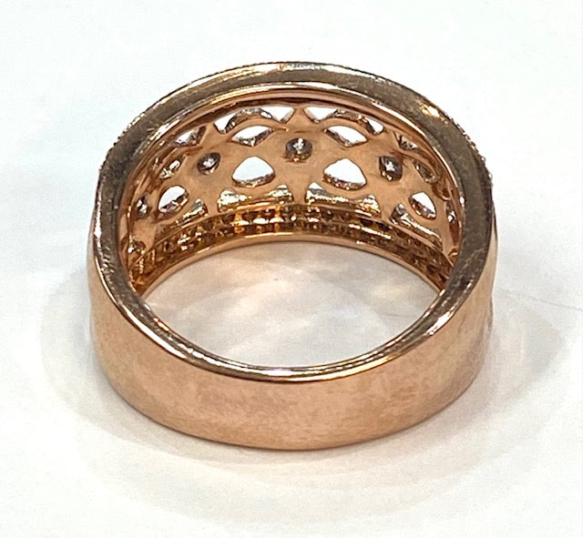 Diamond 10K Rose Gold Band Ring