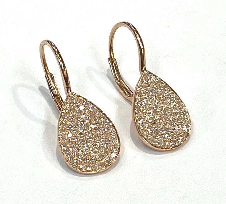 Diamond 14K Rose Gold Drop Earrings