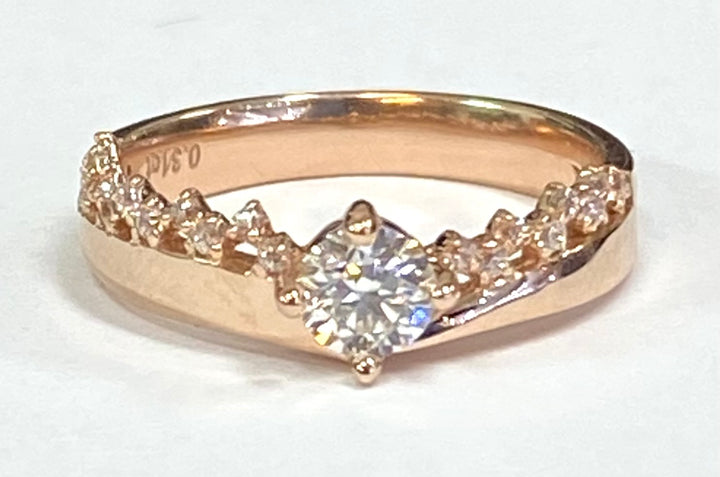 Diamond 14K Rose Gold Band Ring