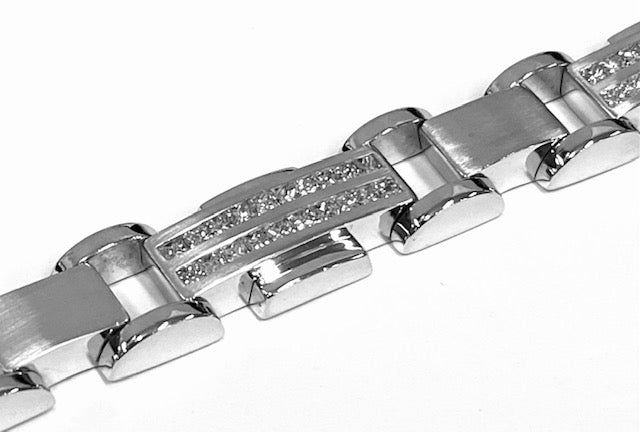 Diamond 14K White Gold Men’s Link Bracelet