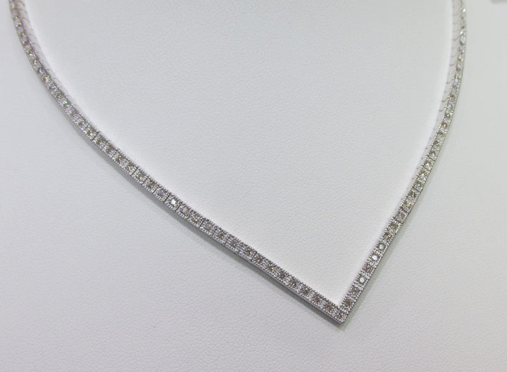 Diamond 14K White Gold Tennis Style Necklace