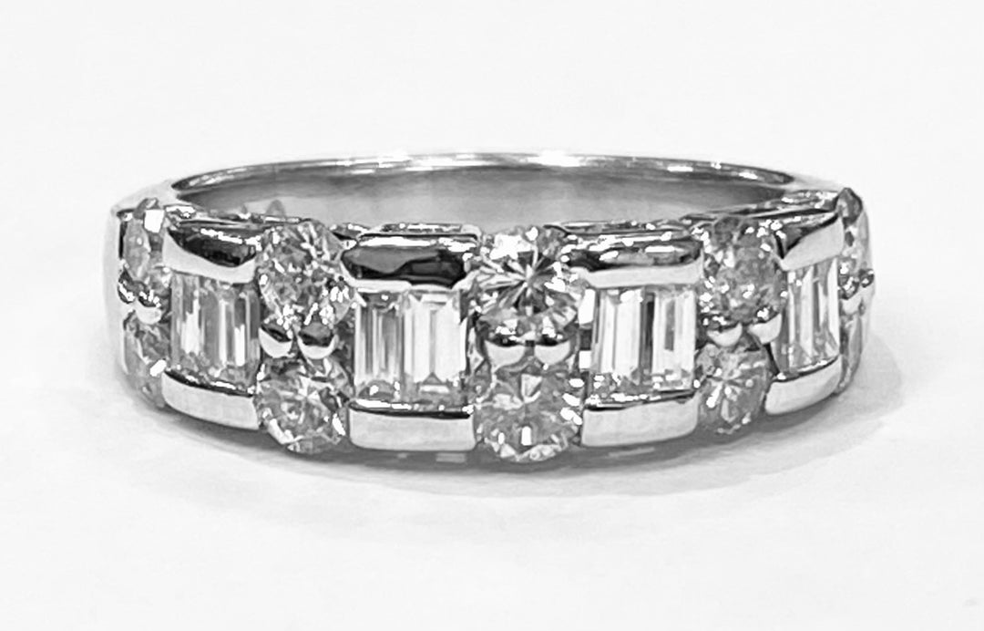 Diamond 14K White Gold Band Ring