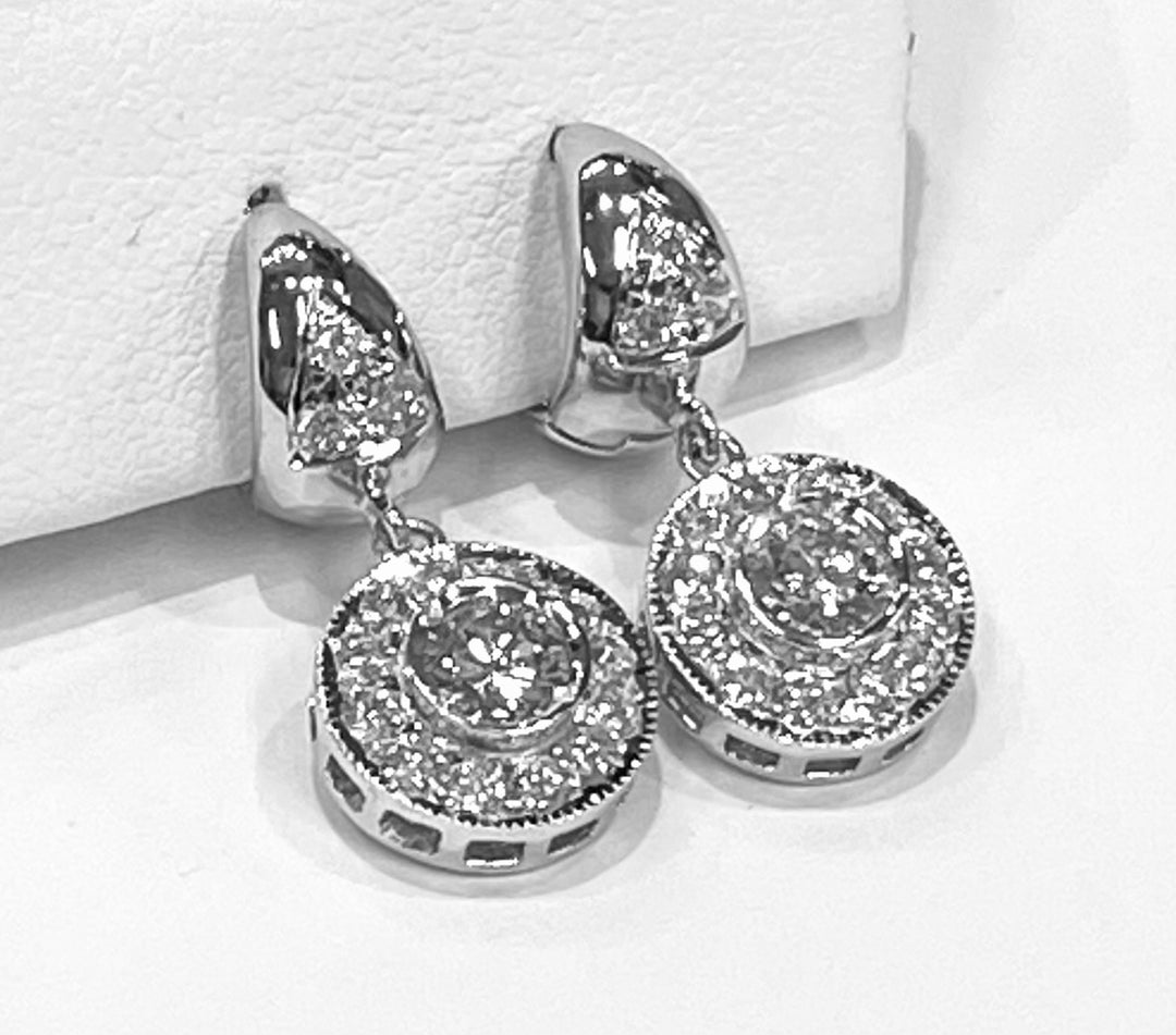 Diamond 14K White Gold Earring & Pendant Suite