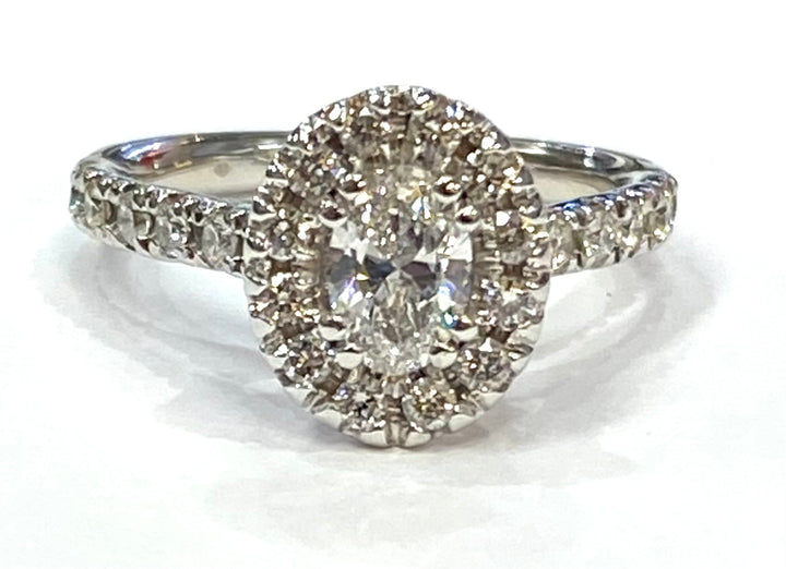 Diamond 14K White Gold Halo Design Ring