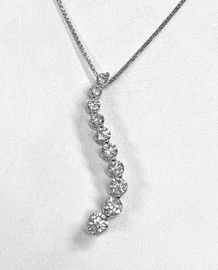 Diamond 14K White Gold Journey Pendant & Chain