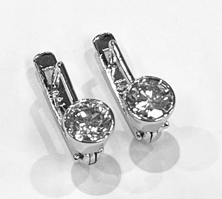 Diamond 14K White Gold Stud Drop Earrings