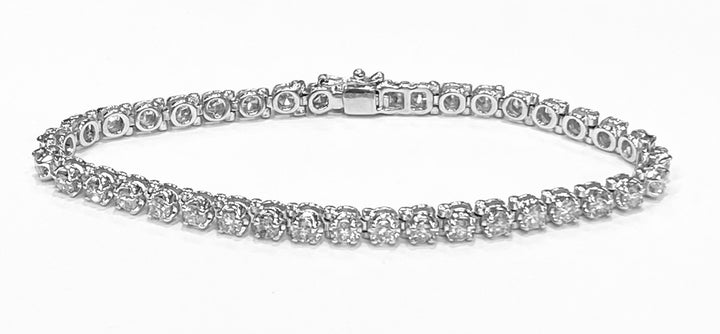 Diamond 14K White Gold Tennis Bracelet 5.00 Carats