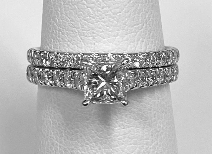 Diamond 14K White Gold Wedding Ring Set