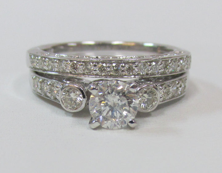 Diamond 14K White Gold Wedding Ring Set