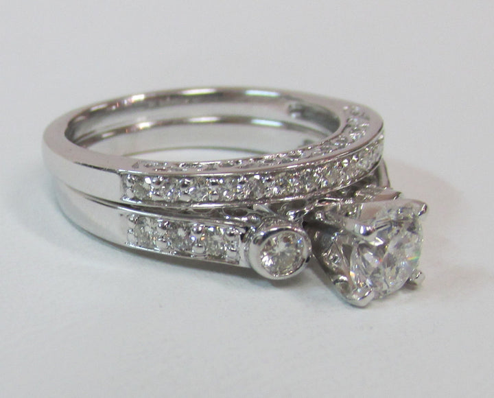 Diamond 14K White Gold Wedding Ring Set