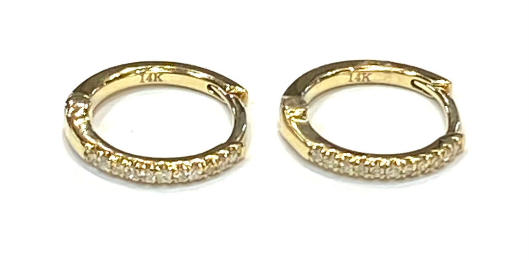 Diamond 14K Yellow Gold Huggies Earrings