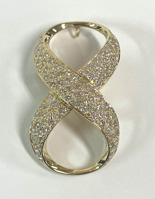 Diamond 14K Yellow Gold Slide Pendant/Brooch