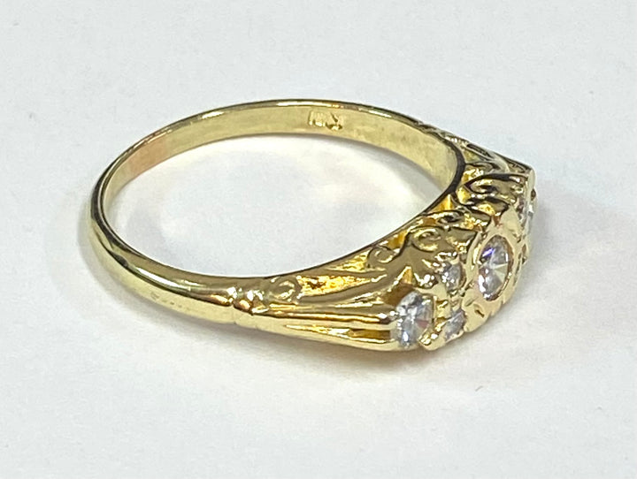 Diamond 14K Yellow Gold Vintage Design Ring
