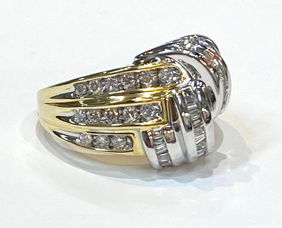 Diamond 14K Yellow Gold & White Gold Ring