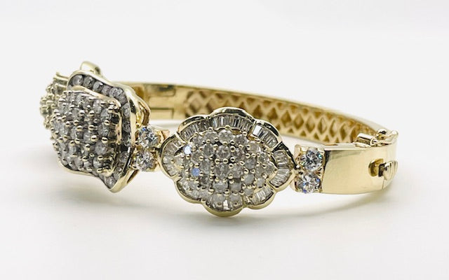 Diamond 14K Yellow Gold Bangle