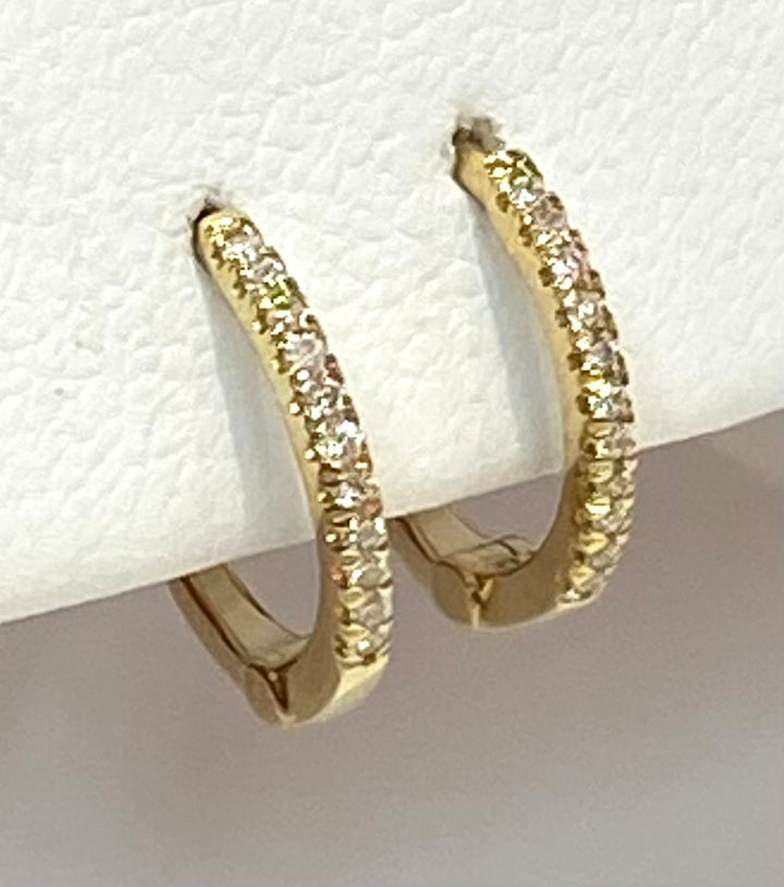 Diamond 14K Yellow Gold Huggies Earrings