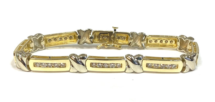 Diamond 14K Yellow Gold Link Bracelet