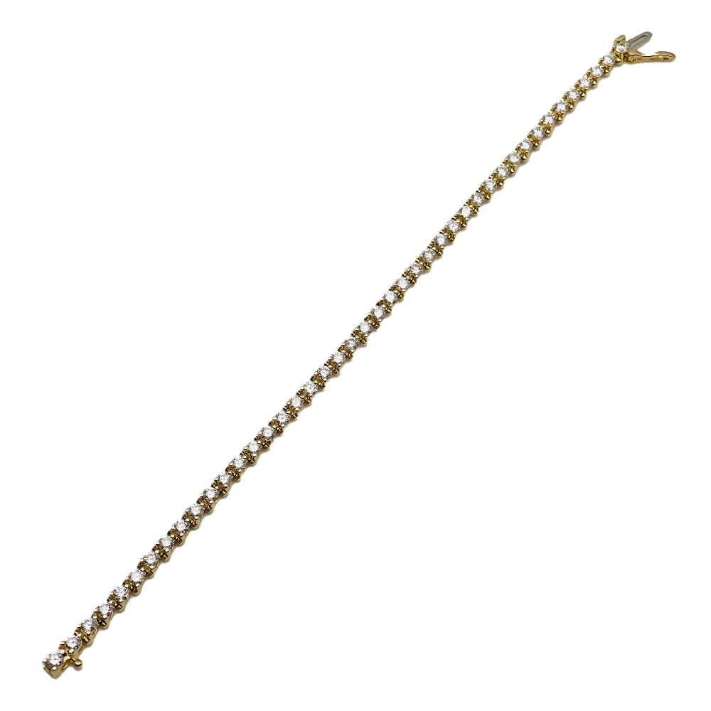 Diamond 14K Yellow Gold Tennis Bracelet