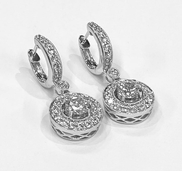 Diamond 18K White Gold Drop Earrings