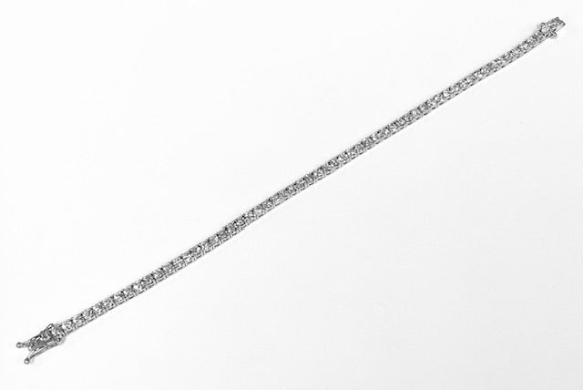 Diamond 18K White Gold Tennis Bracelet 5.66 Carats