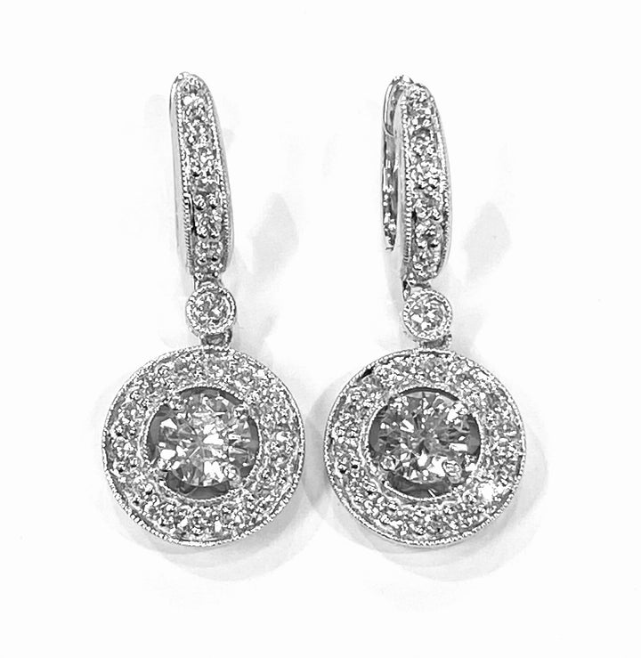 Diamond 18K White Gold Drop Earrings