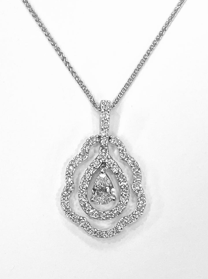 Diamond 18K White Gold Pendant & Chain