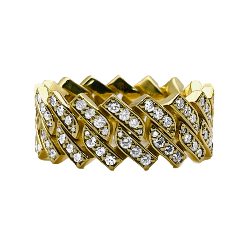 Diamond 18K Yellow Gold Band Ring