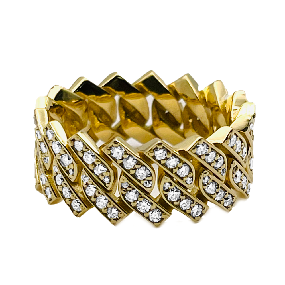 Diamond 18K Yellow Gold Band Ring