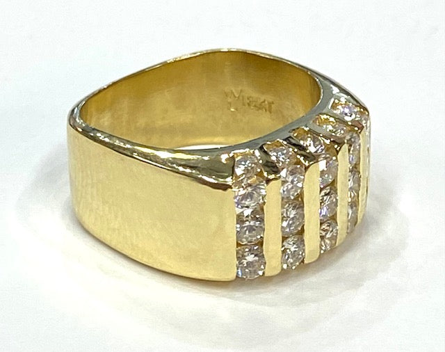 Diamond 18K Yellow Gold Band Ring