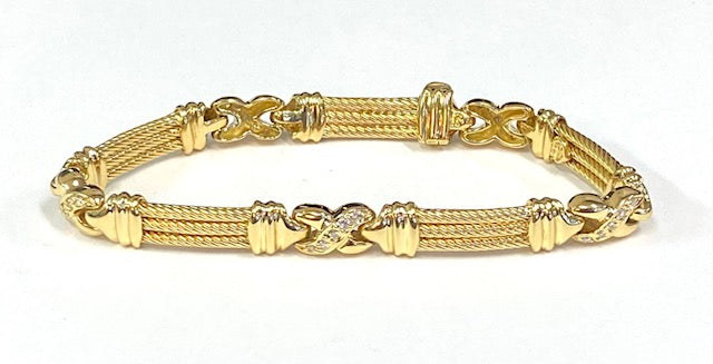 Diamond & 18K Yellow Gold Fancy Link Bracelet