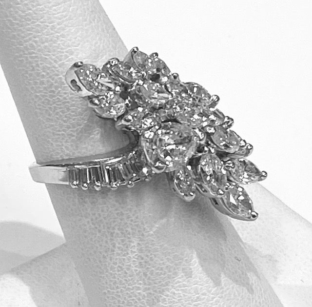 Diamond Platinum Cocktail Ring