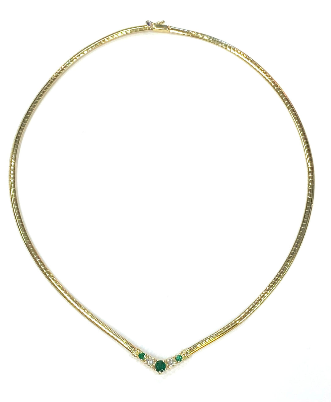 Emerald Diamond 14K Yellow Gold Necklace