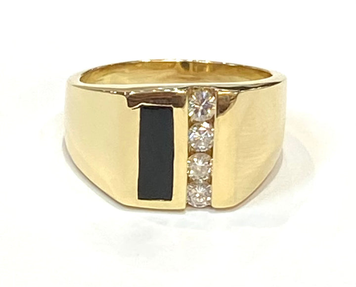 Diamond Onyx 14K YG Men's Ring