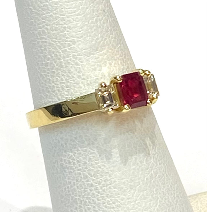 Ruby Diamond 18K Yellow Gold Ring